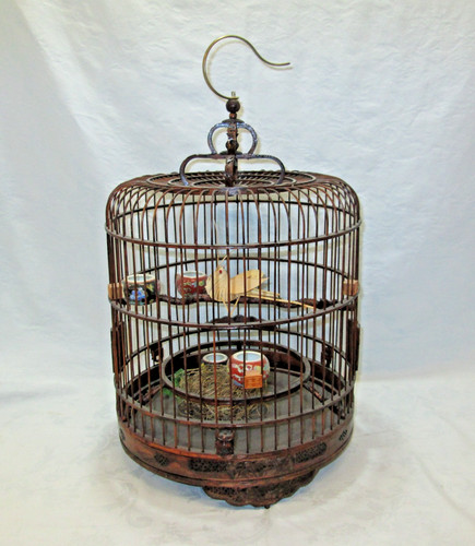 Vintage chinese bamboo - bamboo, bird
