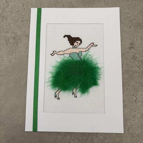 Completed cross stitch card - card,