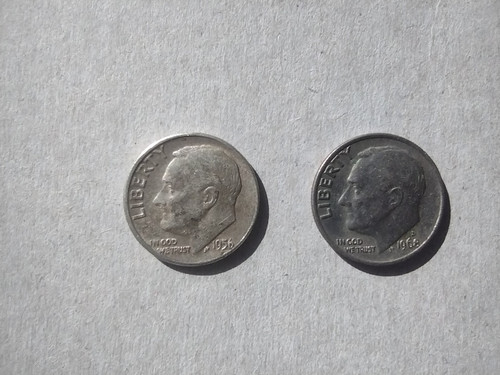 American dime coins 1956 - american, 1968