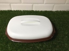 Vintage Tupperware  Container brown/Cream Vegetable/Rice Steamer & Divider