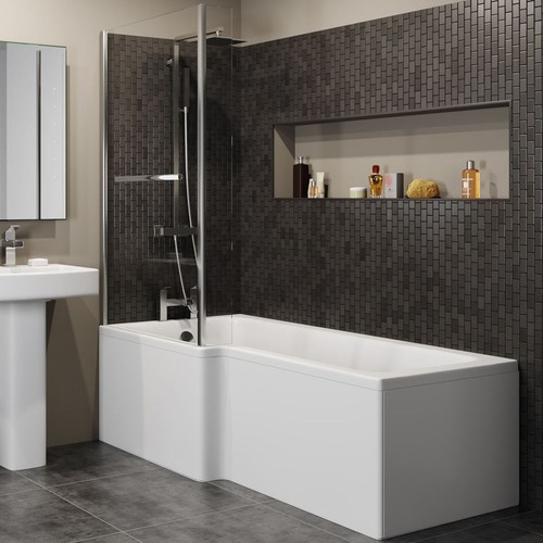 Shaped shower bath rh - shaped,