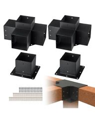 VEVOR 6''x6'' Pergola Bracket Kit inner 5.6x5.6 4-Way Woodworks DIY Post 4 pcs