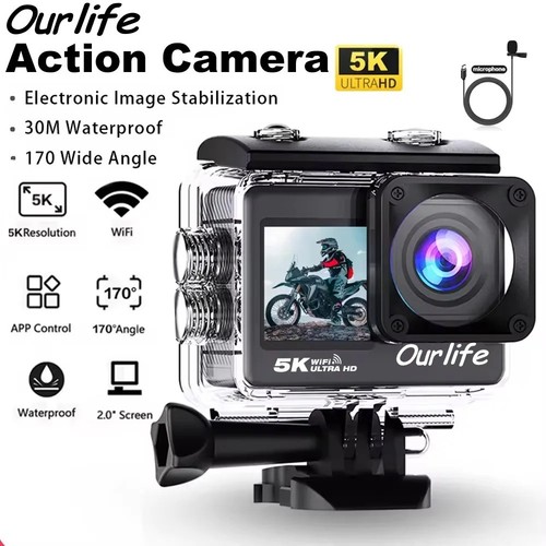 Action camera 4k60fps dual - 5k,