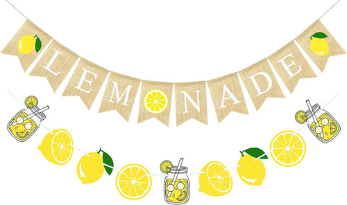 Burlap lemonade banner for - lemonade,