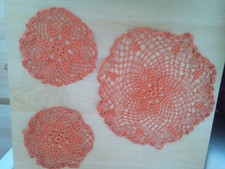 vintage set of crochet mats