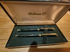 Pelikan Pen Set Marbled Green Fast Postage Uk Mainland Only