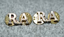 Royal Artillery British army adonised/staybrite metal shoulder titles