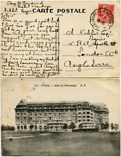 FRANCE 1930 TPO CHAUNDREY A MIRECOURT on PPC HOTEL HERMITAGE VITTEL to LONDON EC