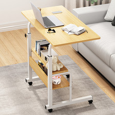 Adjustable Height Mobile Rolling Computer PC Laptop Over Bed Desk Overbed Desk