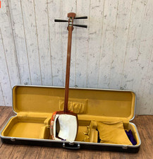 Tsugaru Shamisen Gidayu Tsugaru Folk Song String Instrument With Hardcase JAPAN