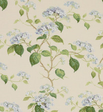 COLEFAX AND FOWLER CURTAIN FABRIC Summerby 3.55 METRES BLUE/GREEN 100% COTTON