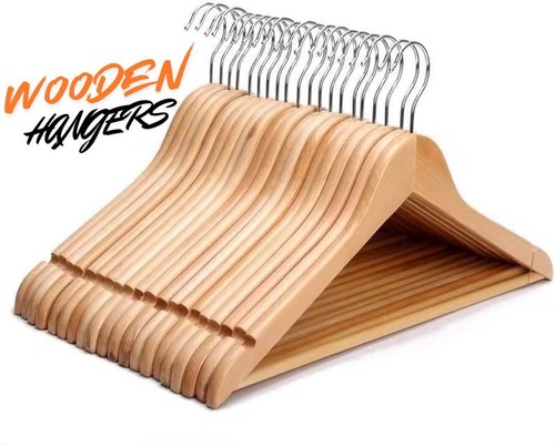 Wooden coat hangers with - coat,