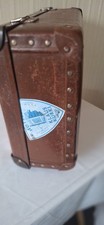 Vintage Suitcase 1940's Small Brown Suitcase Luggage Travel Case 39cm