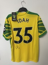 SIGNED & BNWT 2021-22 Norwich City Home Shirt IDAH 35 