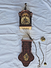 Vintage Dutch Wall Clock in Nutwood Warmink Wuba for parts or repair