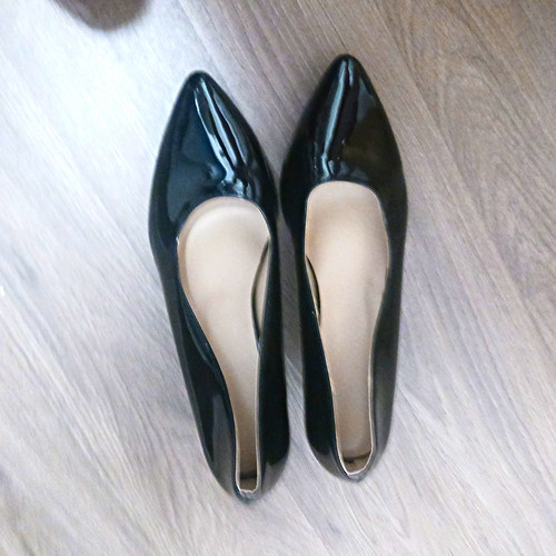 Black patent leather court - patent,