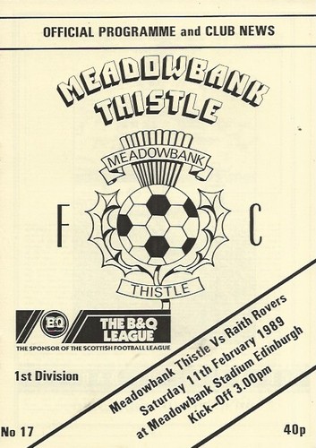 Meadowbank thistle v - thistle, (defunct)