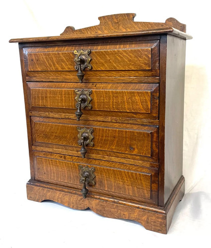 Antique oak table top cabinet - top,
