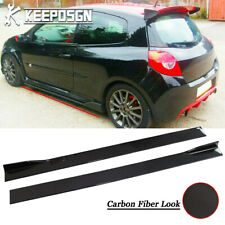For Renault Clio MK3 78.7'' Carbon Look Side Skirt Panel Extension Splitter Lip