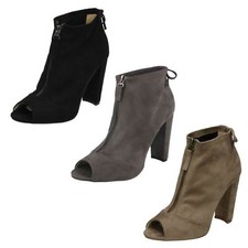 Ladies Spot On Peep Toe Ankle