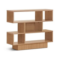 Cubes Short Shallow Shelving Unit - Oak Effect