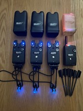 Delkim TXI+ bite alarms x 3 (all blue LEDs) + RX Plus Pro Receiver + extras
