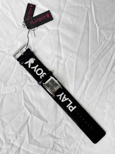 Playboy black leather - , strap