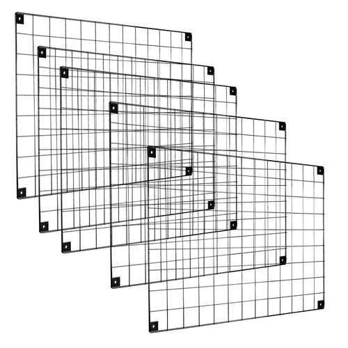 Black grid mesh - x, panels