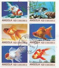 Angola; Fish, 2000, Fancy Goldfish, Block Of 6 x 3.5 Million CTO