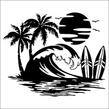 Surfer wave surfboard vinyl