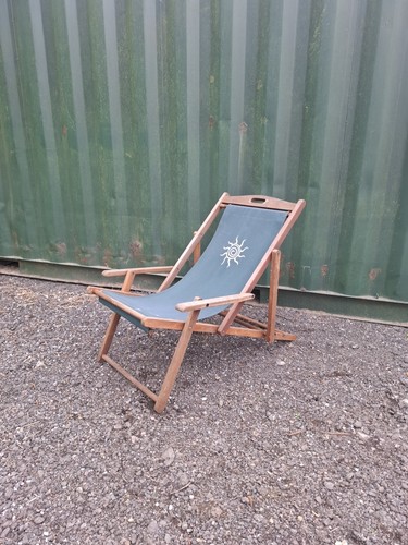 Vintage canvas sun - canvas, lounger