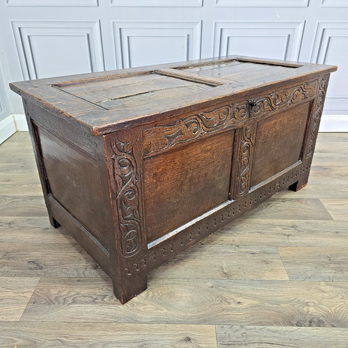 Antique oak coffer - oak, 18th