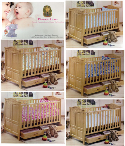Baby cot bed thermal flannette - cot,