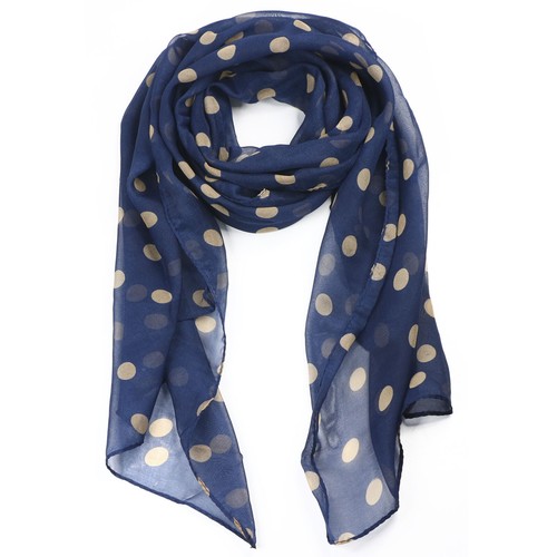 Polka dot scarf - polka, navy