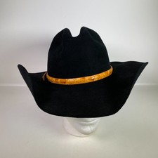 Resistol Cowboy Hat 5X Beaver Black Size 7 Made in Texas USA Long Oval Western