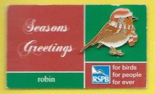RSPB Pin Badge  - Christmas Robin with scarf - 2011 issue