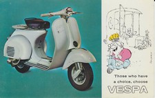 Vespa Cushman 125cc USA Dealer issued Period Postcard - Scooter