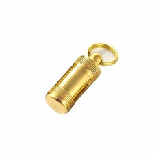 Gold brass medicine bottle - gold,
