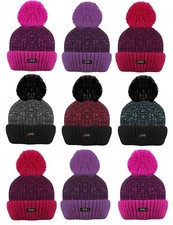 Kids Girls Boys Children BOBBLE Thermal Insulated Pom Pom Hat Warm Fleece Lining