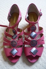 Hotter Surabaya English Rose Pink Leather Wedge Sandals Size UK 6.5/EU40 BNWOT