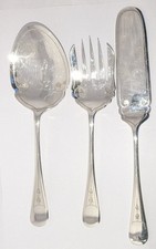 HW &Co Large Silver Plated Serving Spoon Fork And Fish Slice Set