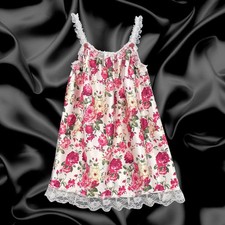 Pink Floral Satin Sissy Ruffle