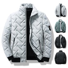 Winter Mens Quilted Jacket Warm Parka Cotton Padded Bubble Puffer Windproof Coat