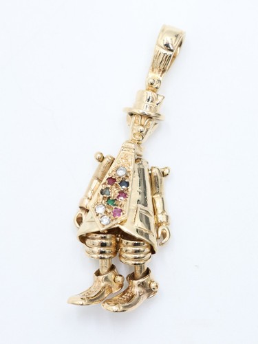 Gold gemstone clown - gemstone, pendant