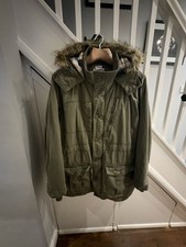 Fat Face Green Cotton Parka