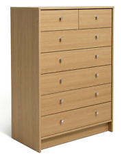 Malibu Modern 7 Drawer Chest Of Drawers Storage Cabinet For Bedroom - Oak Effect