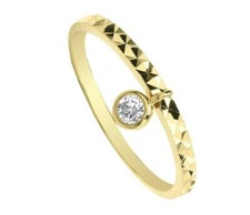 Gemstone Charm Dangle Ring 9ct