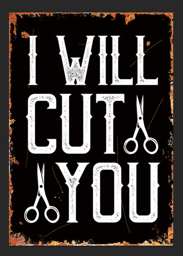 Metal tin sign will cut - metal,