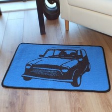 New Mini Car 50cm x 80cm Gel Backed Mat Rug Blue