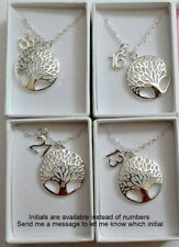 Tree of Life Birthday Necklace in Gift Box & Organza Bag & Number or Initial 